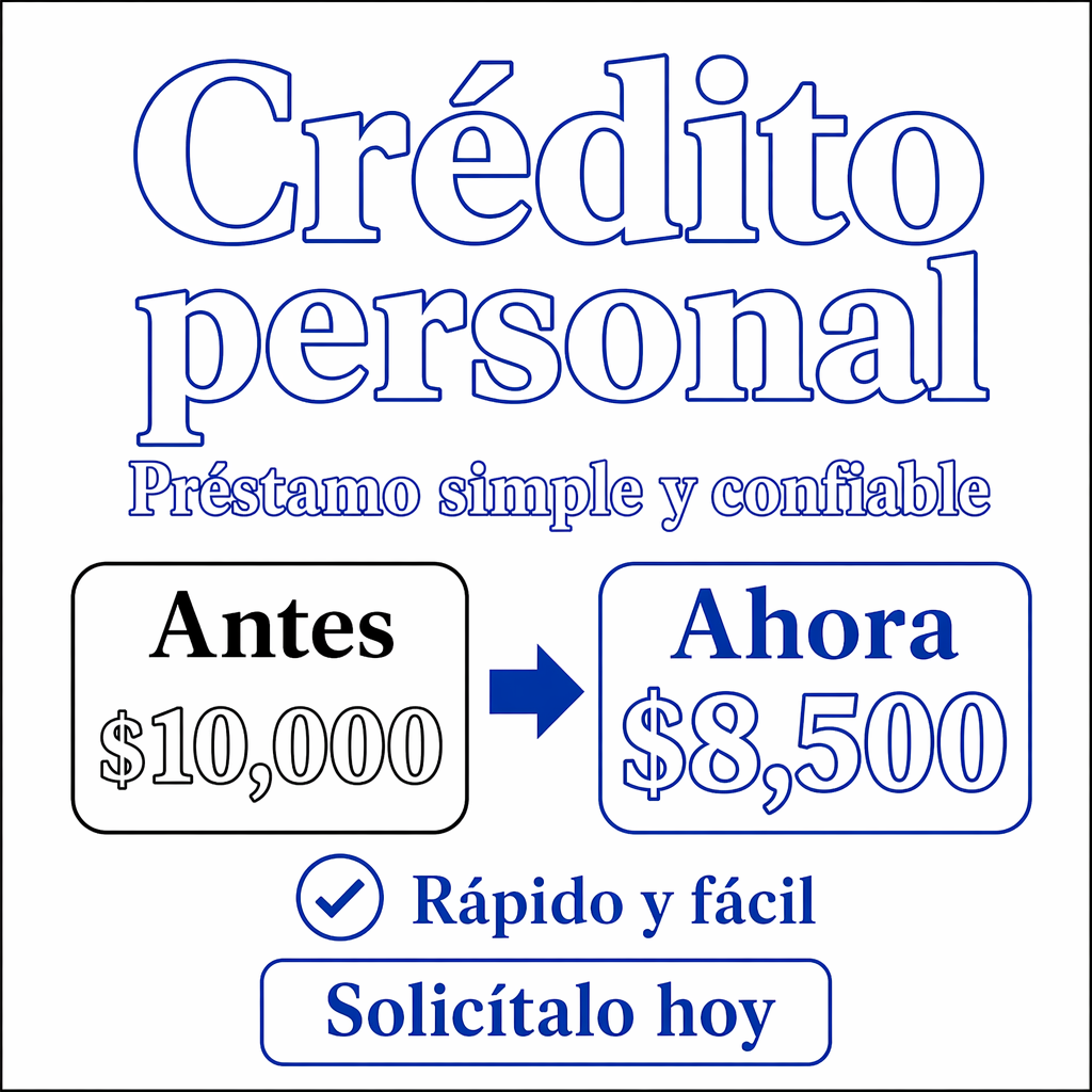 Crédito personal / empréstimo simple, confiable...