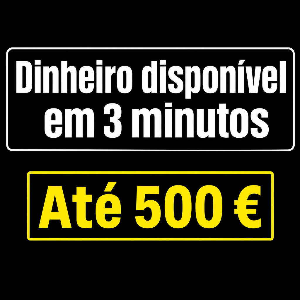 Dinheiro disponível em 3 minutos