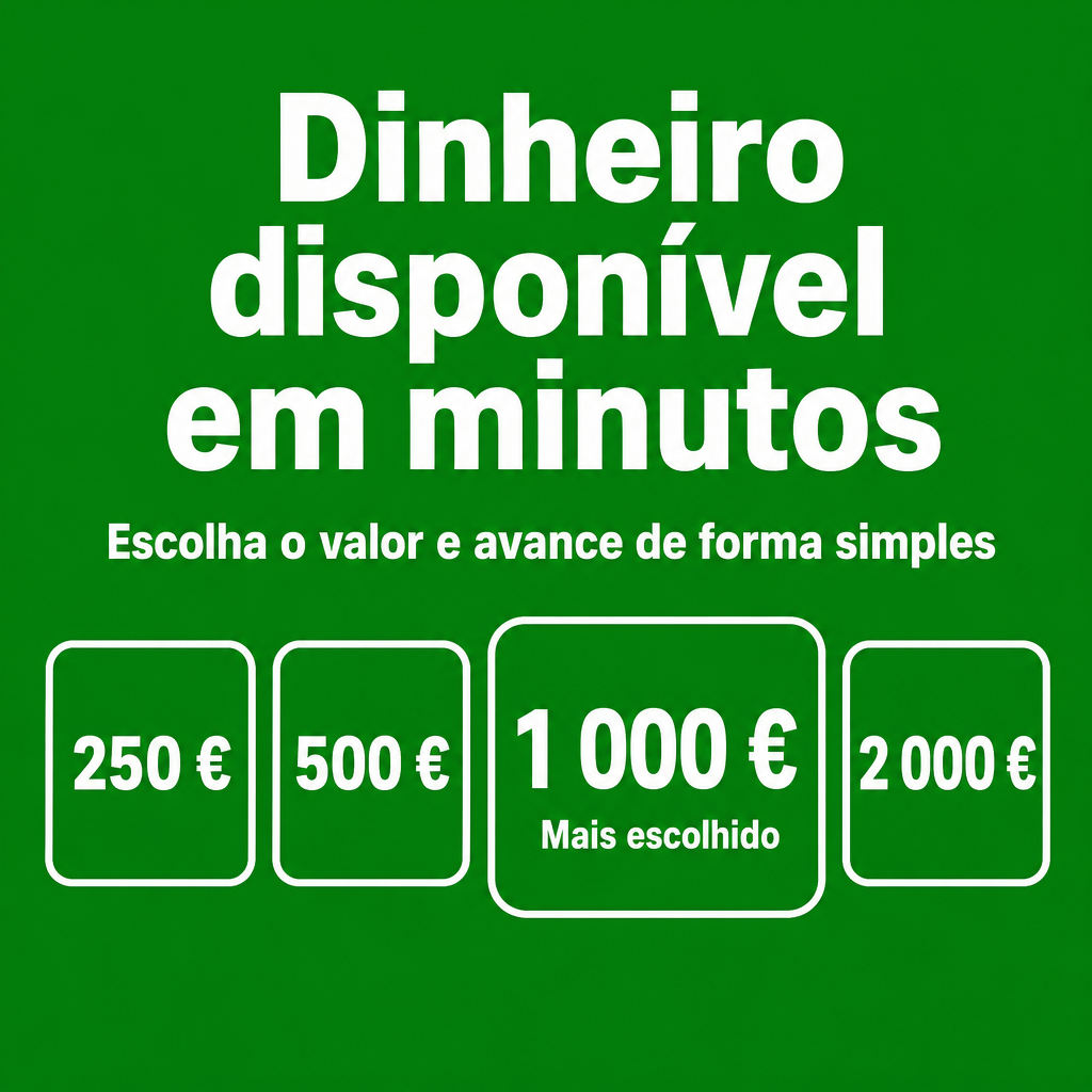Dinheiro disponível em minutos