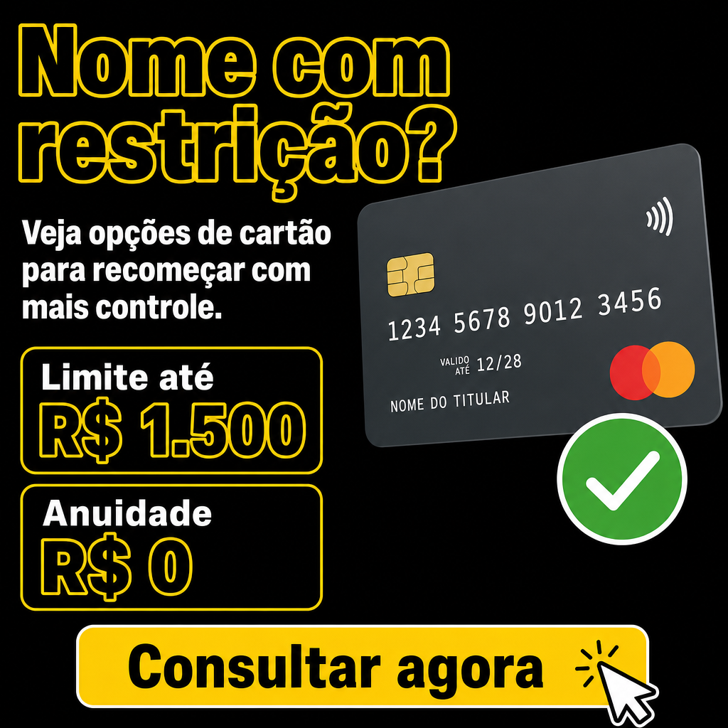 Cartão de crédito para negativados