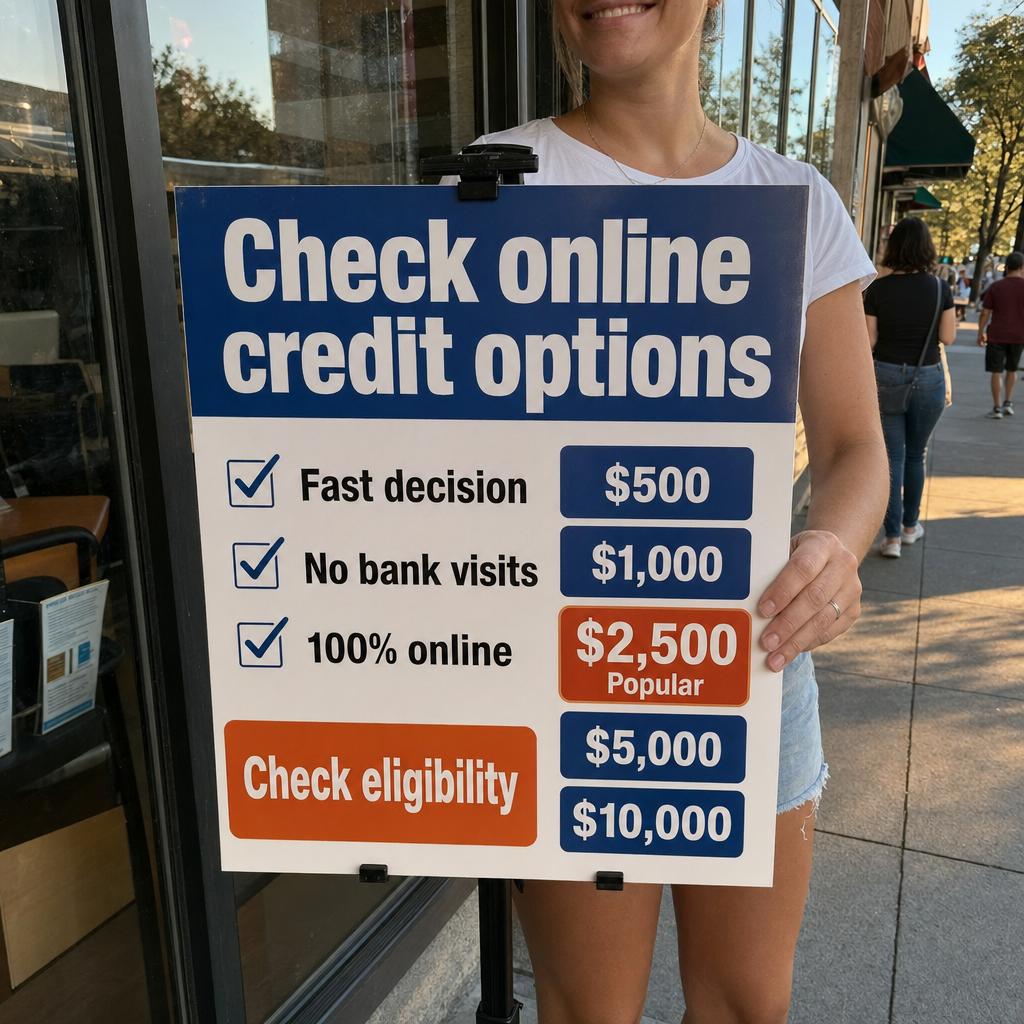 Crédito online, Decisão rápida, Sem idas ao banco, 100% online, Verifique a elegibilidade