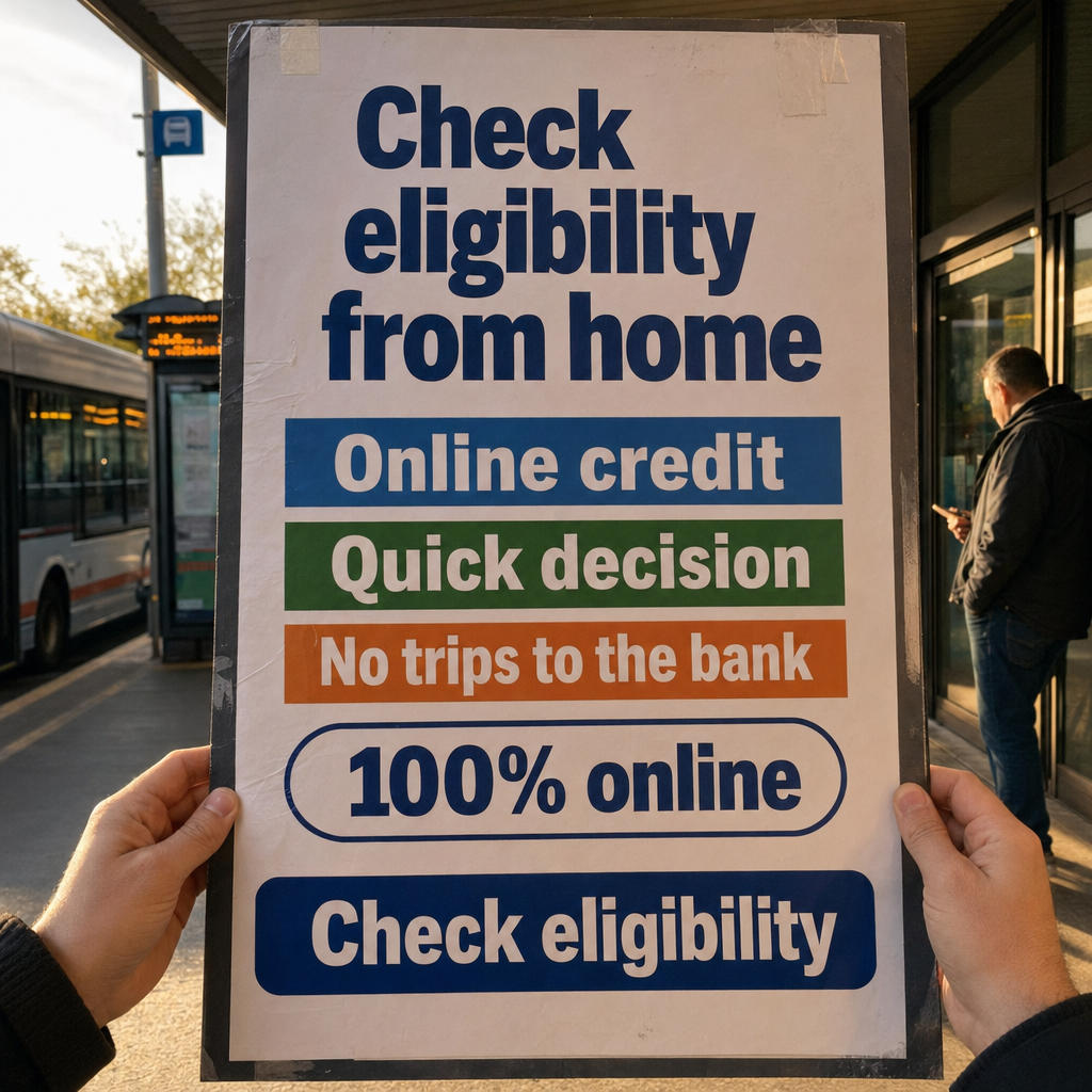 Crédito online, Decisão rápida, Sem idas ao banco, 100% online, Verifique a elegibilidade