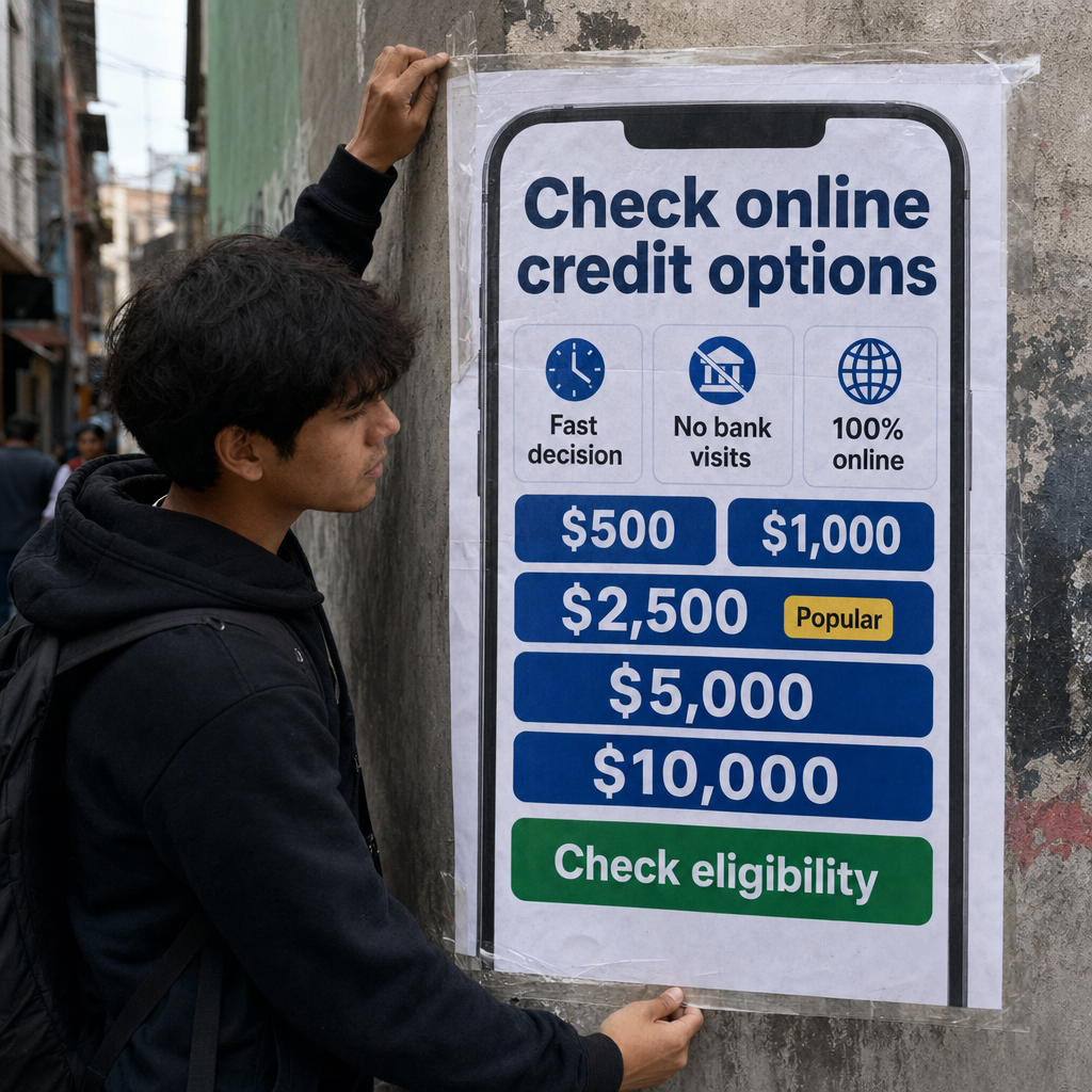 Crédito online, Decisão rápida, Sem idas ao banco, 100% online, Verifique a elegibilidade