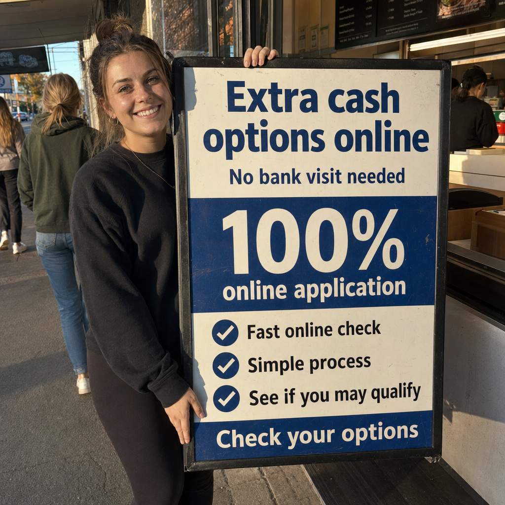 Need extra cash without visiting a bank?  100% Online , Fast online check, Simple process, See if you may qualify,  Check your options