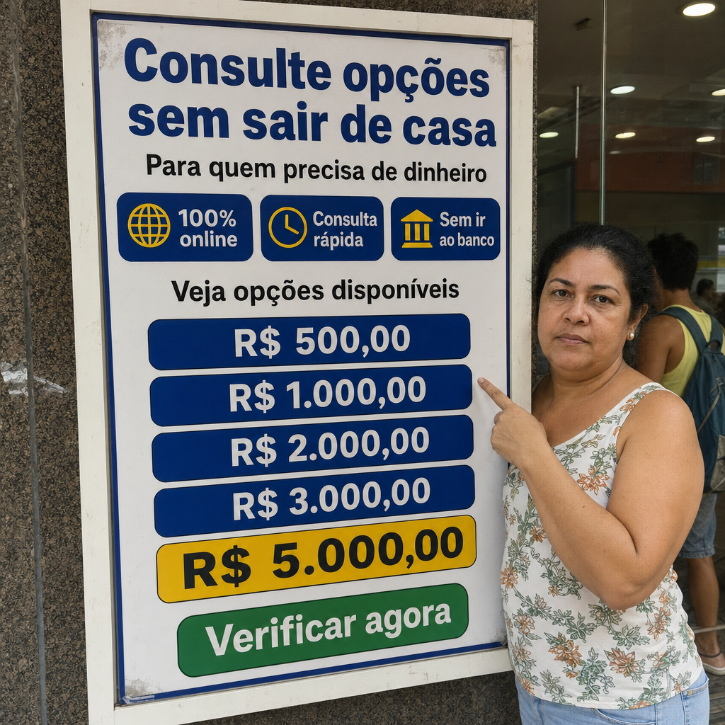 Precisa de dinheiro sem sair de casa?  100% online , Consulta rápida, Sem ir ao banco, Veja opções disponíveis , Verificar agora