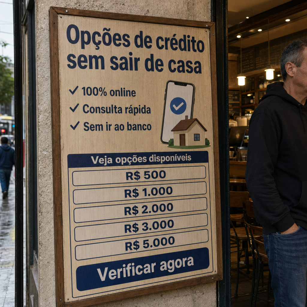 Precisa de dinheiro sem sair de casa?  100% online , Consulta rápida, Sem ir ao banco, Veja opções disponíveis , Verificar agora
