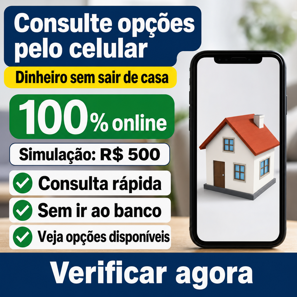 Precisa de dinheiro sem sair de casa?  100% online , Consulta rápida, Sem ir ao banco, Veja opções disponíveis , Verificar agora