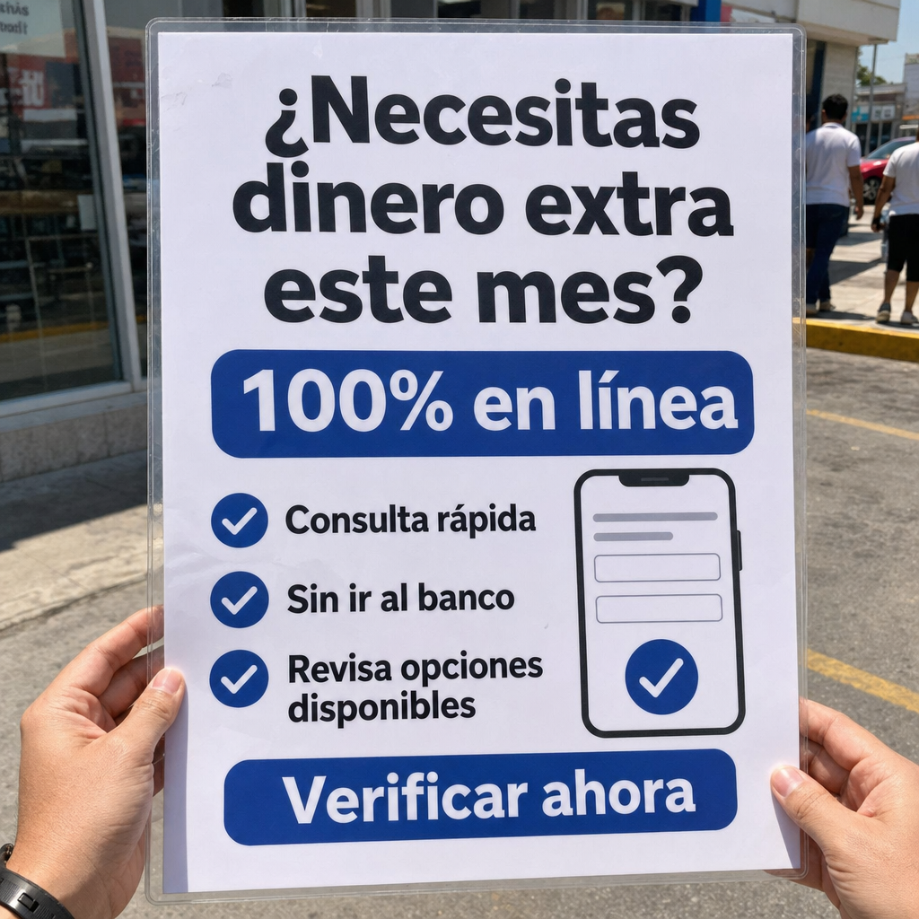 ¿Necesitas dinero extra este mes? 100% en línea, Consulta rápida, Sin ir al banco, Revisa opciones disponibles, Verificar ahora