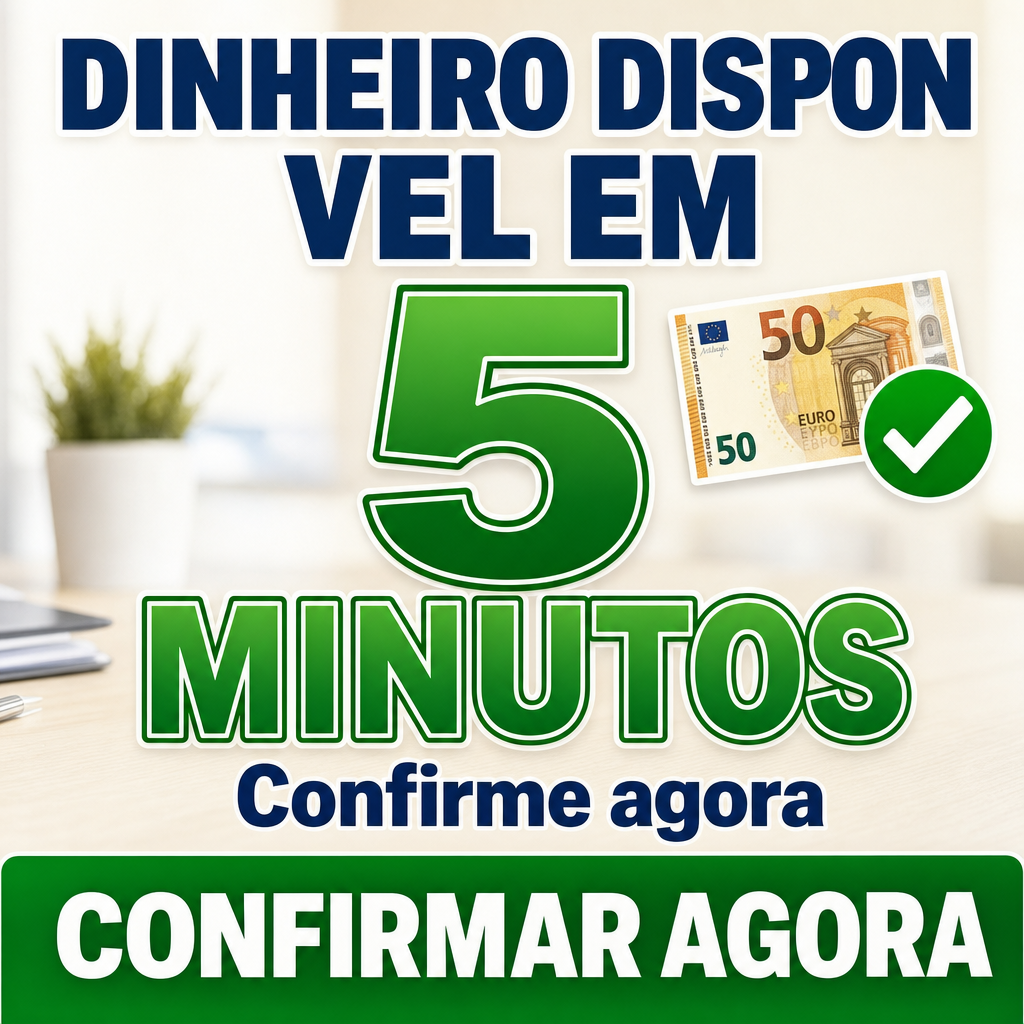 DINHEIRO DISPONÍVEL EM 5 MINUTOS, CONFIRMAR AGORA