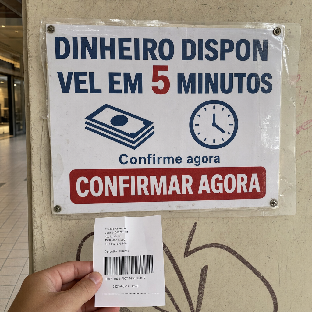 DINHEIRO DISPONÍVEL EM 5 MINUTOS, CONFIRMAR AGORA