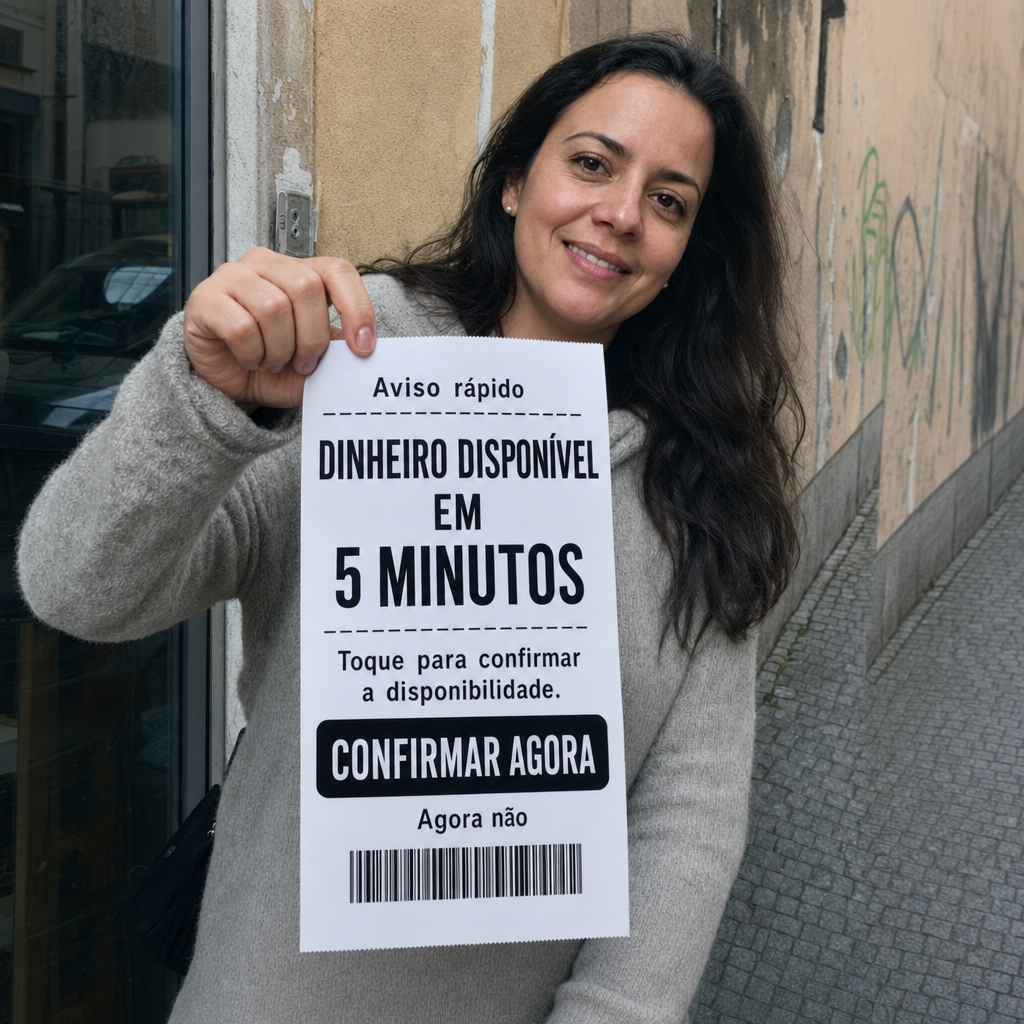 DINHEIRO DISPONÍVEL EM 5 MINUTOS, CONFIRMAR AGORA