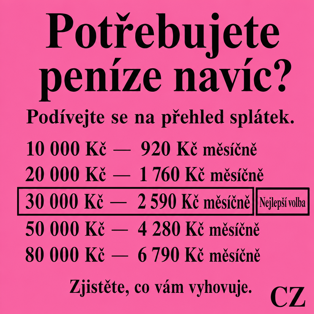 Empréstimo
All visible text must be fully natural in cs-CZ; translate/localize any source-language niche wording before it appears.
Do not copy raw source-language niche, product, or theme words into visible text unless they are already natural in the target language.