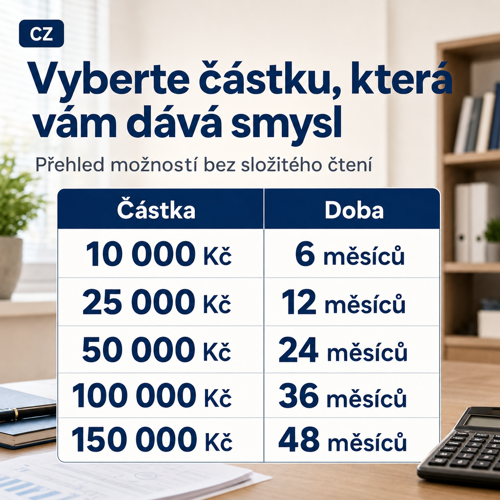 Empréstimo
All visible text must be fully natural in cs-CZ; translate/localize any source-language niche wording before it appears.
Do not copy raw source-language niche, product, or theme words into visible text unless they are already natural in the target language.