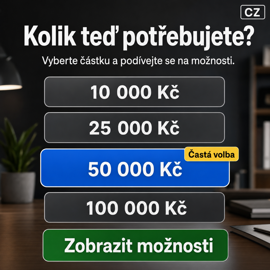 Empréstimo
All visible text must be fully natural in cs-CZ; translate/localize any source-language niche wording before it appears.
Do not copy raw source-language niche, product, or theme words into visible text unless they are already natural in the target language.