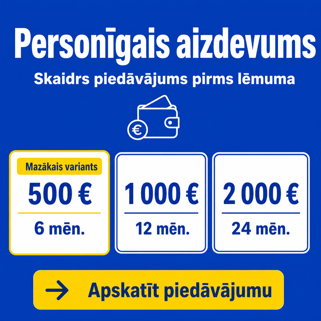 Personīgais aizdevums ar skaidru piedāvājumu, k...