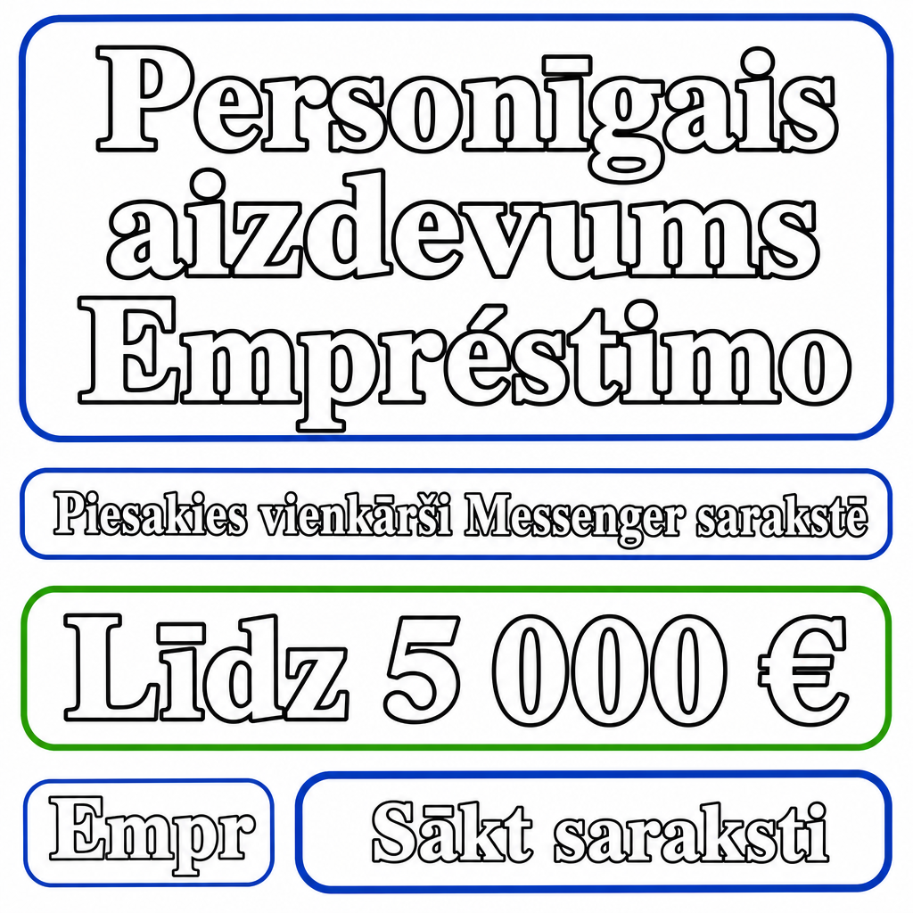 Direct Empréstimo ad creative for Empréstimo. Use this campaign angle: Ērts personīgā aizdevuma pieteikums sarakstē. Keep the offer promise about Campanha focada em conversao para Empréstimo. Stay strictly about Empréstimo; do not turn it into an adjacent app, education topic, generic tool, or broad category-management message unless the offer explicitly says so. Creative direction: Izveido Messenger reklāmu Latvijas auditorijai latviešu valodā, kas tieši pārdod personīgo aizdevumu. Fokuss ir uz vienkāršu pieteikšanos sarakstē un skaidru aicinājumu rīkoties. Vizualizācijās izm...