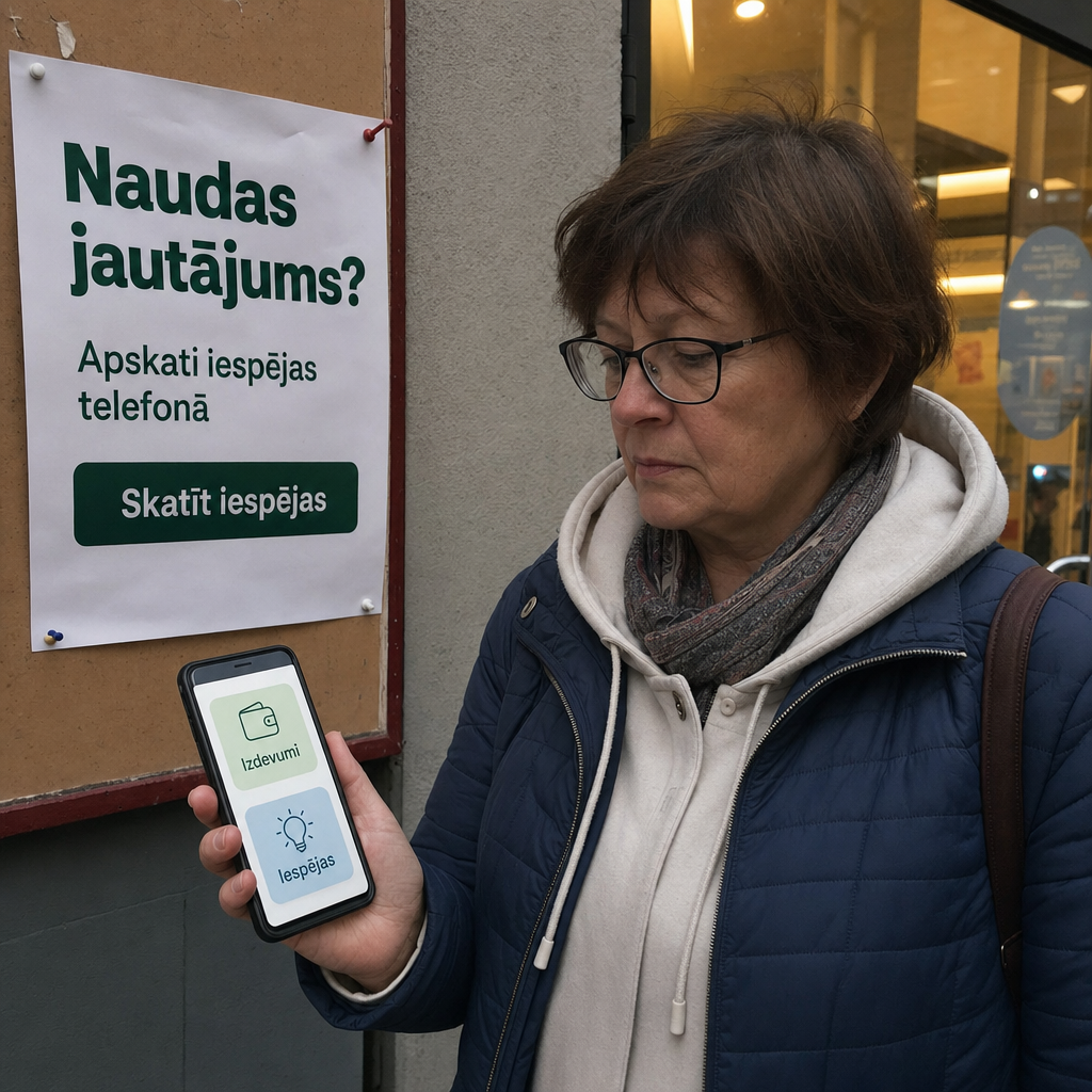 Persona ar telefonu finanšu lēmumam