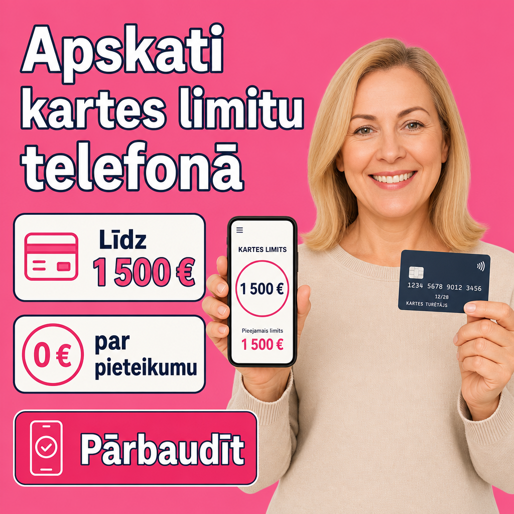 Persona ar telefonu un aizdevuma kartīti