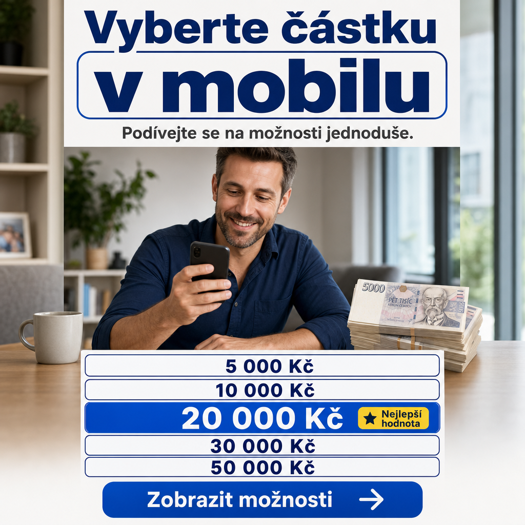 člověk s mobilem a penězi