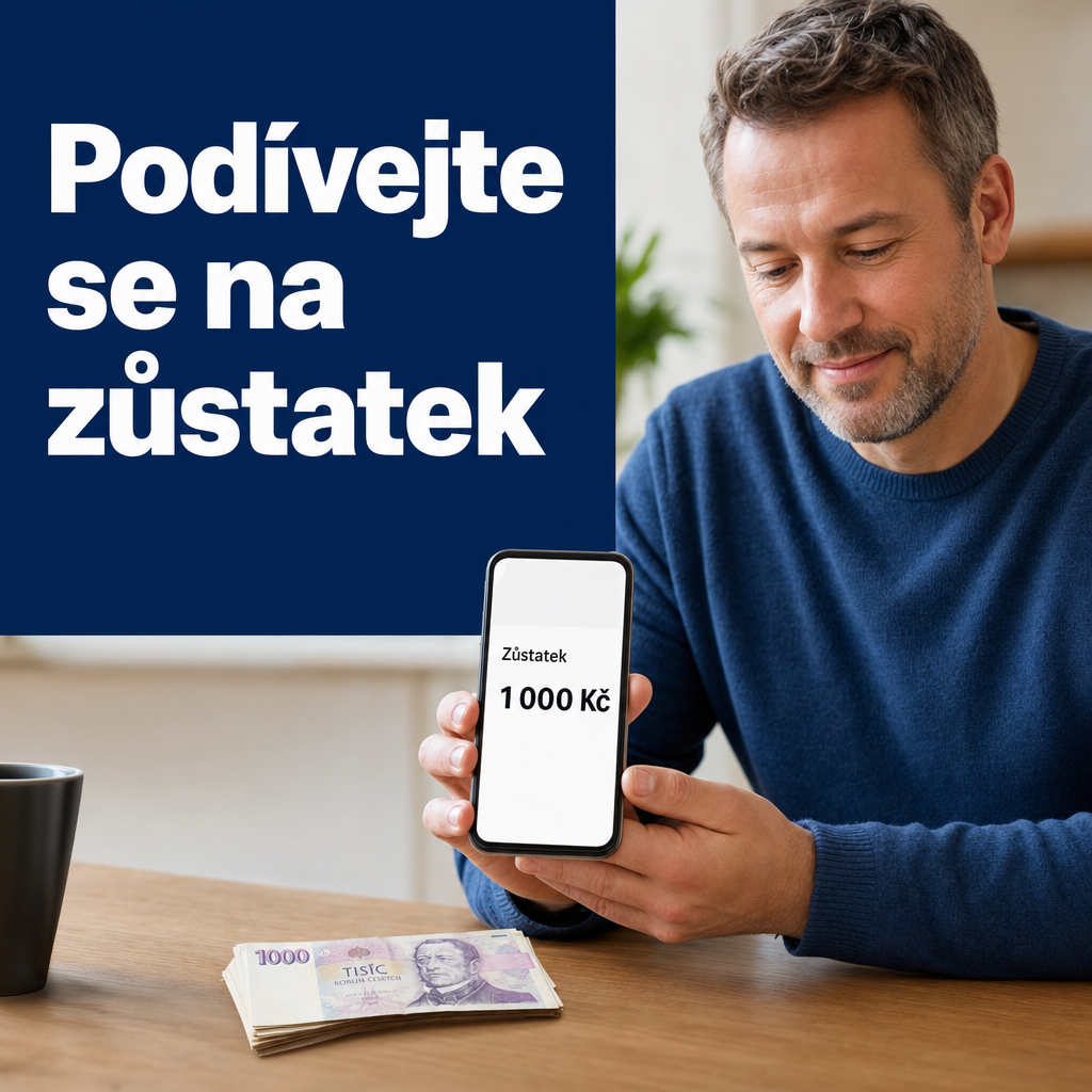člověk s mobilem a penězi