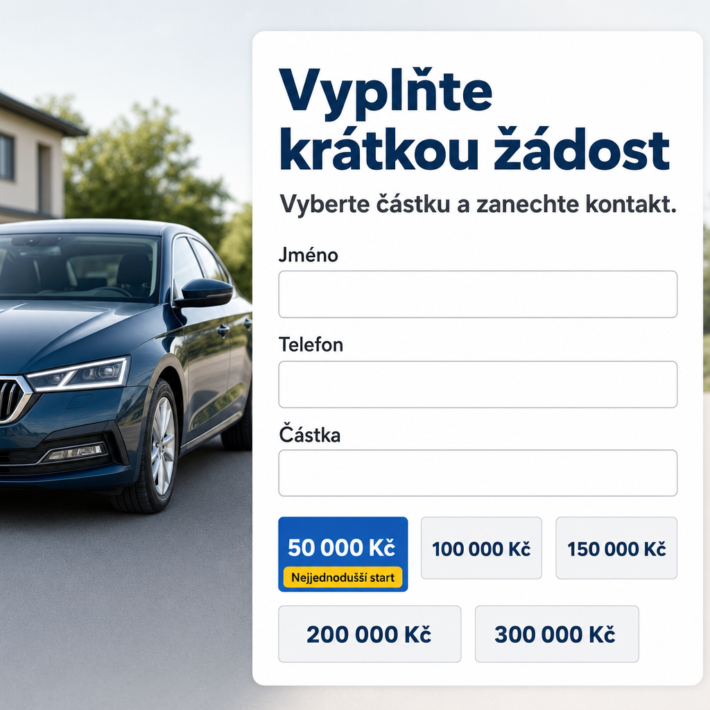 mobil s formulářem půjčky