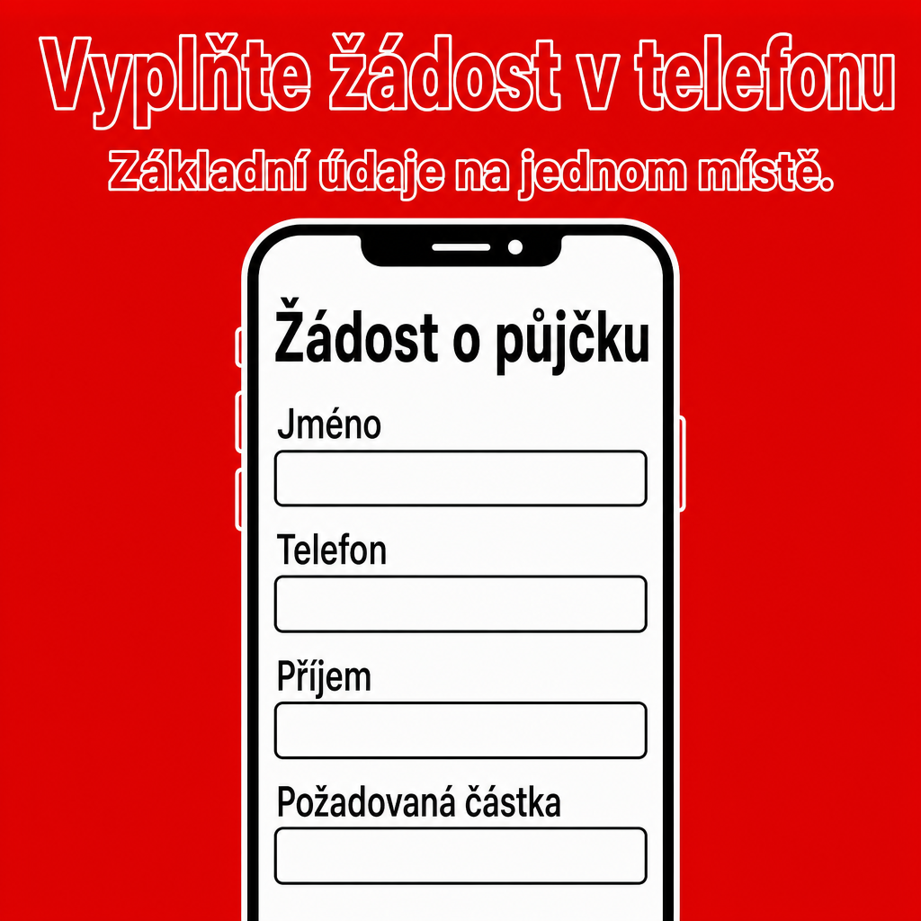 mobil s formulářem půjčky