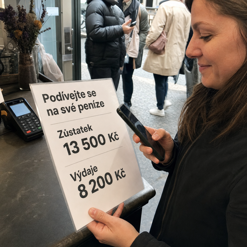 osoba kontroluje finance na telefonu
