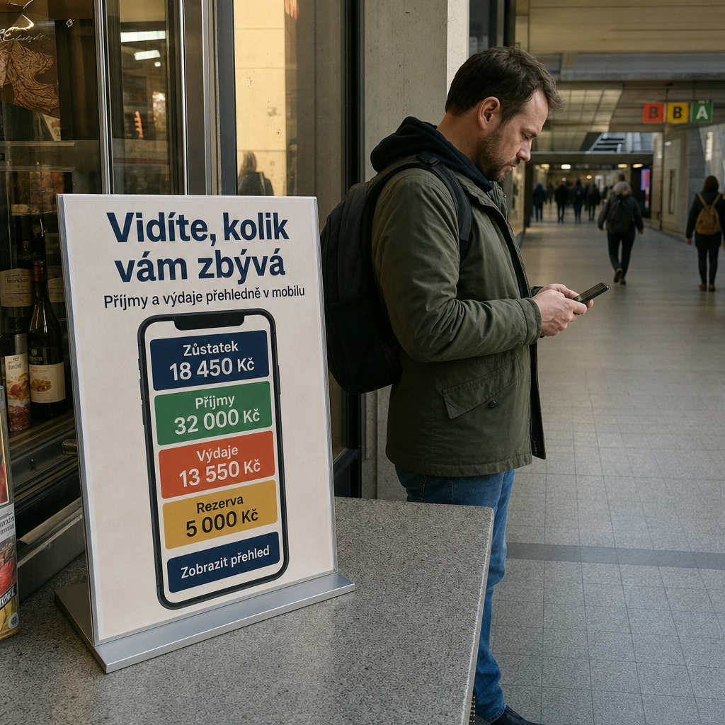 osoba kontroluje finance na telefonu