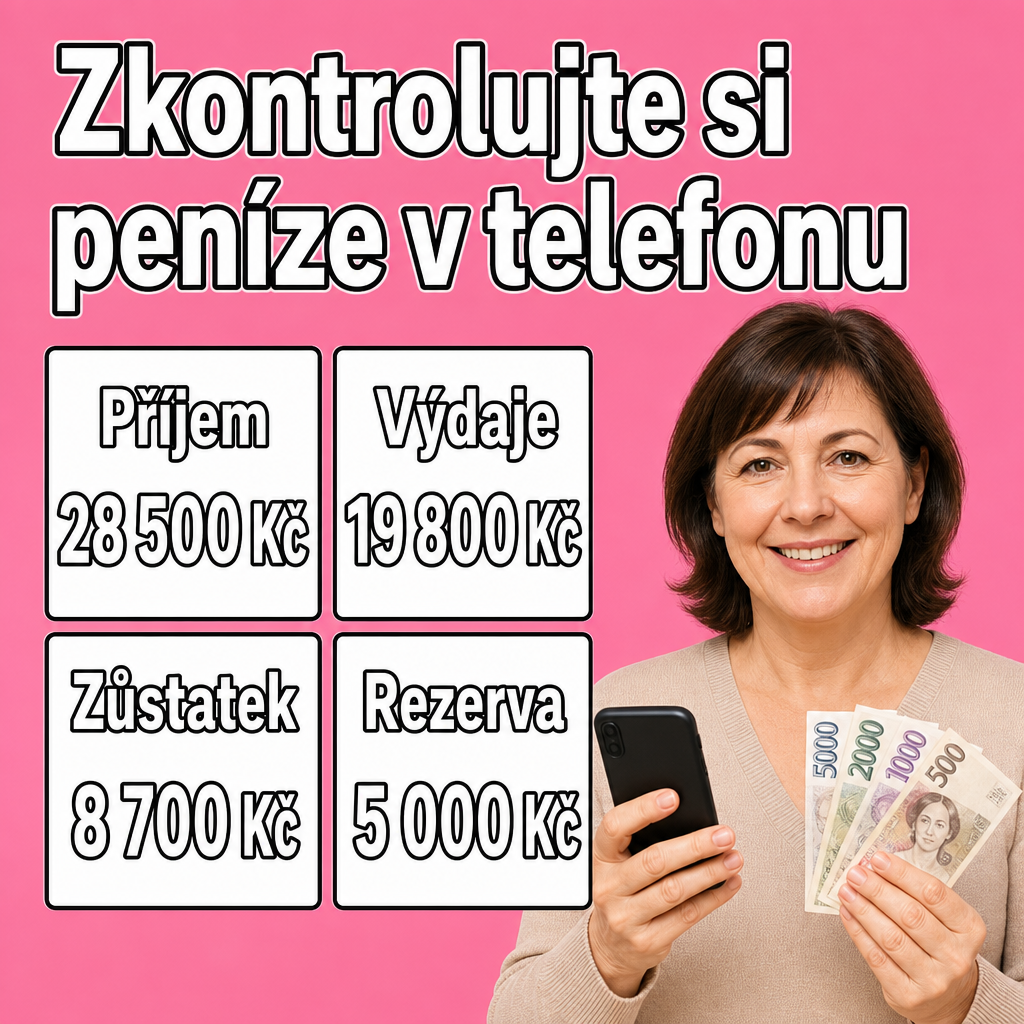 Člověk s mobilním telefonem a penězi