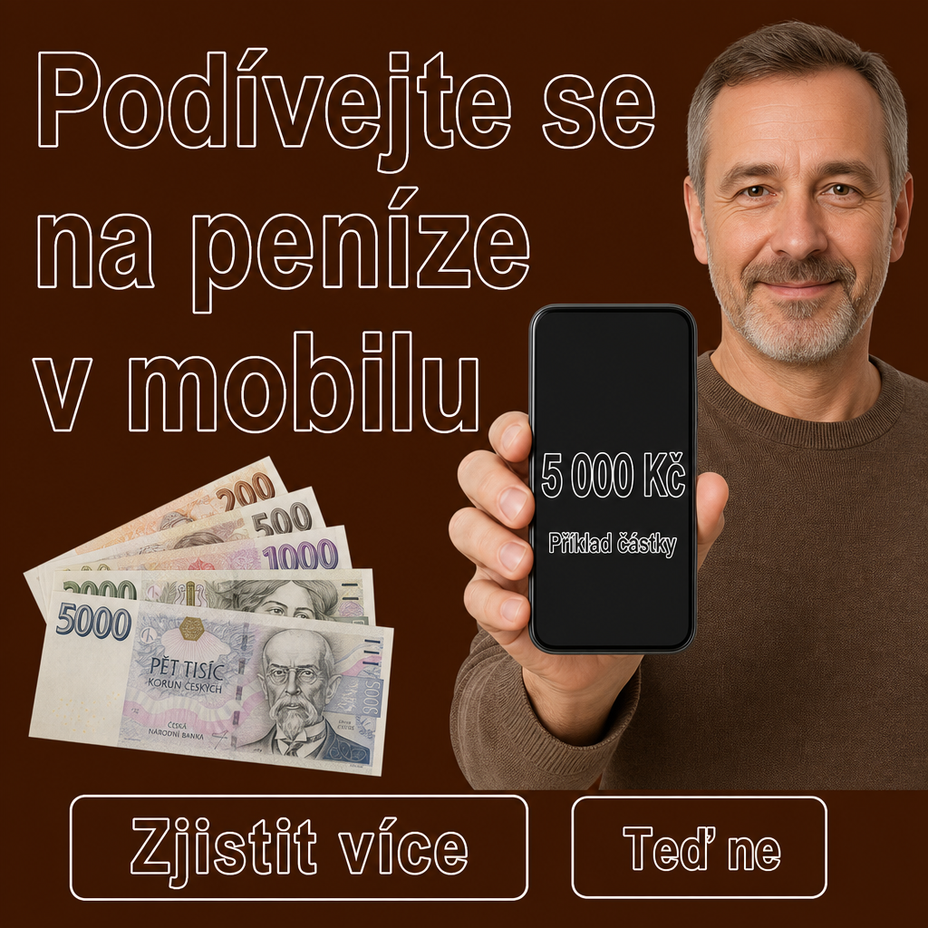 Člověk s mobilním telefonem a penězi