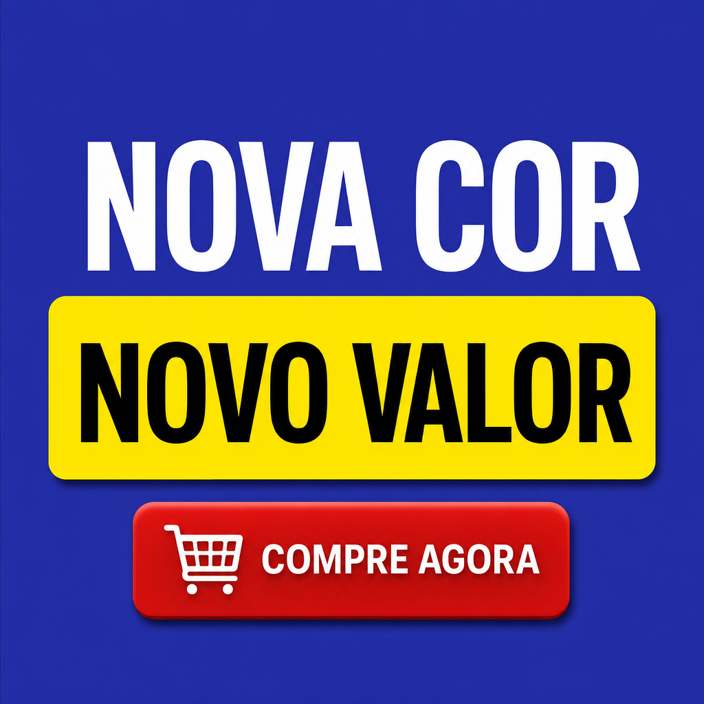 Crie uma imagem no mesmo layout, composição, tipografia e estilo do criativo de referência. Altere apenas a cor de fundo principal para [NOVA COR] e o valor exibido no retângulo amarelo para [NOVO VALOR]. Mantenha todos os textos, botões, sombras, proporções, alinhamento, formato quadrado 1:1 e aparência visual iguais ao original.
