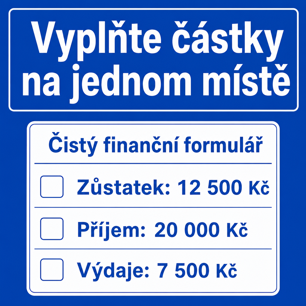 čistý finanční formulář