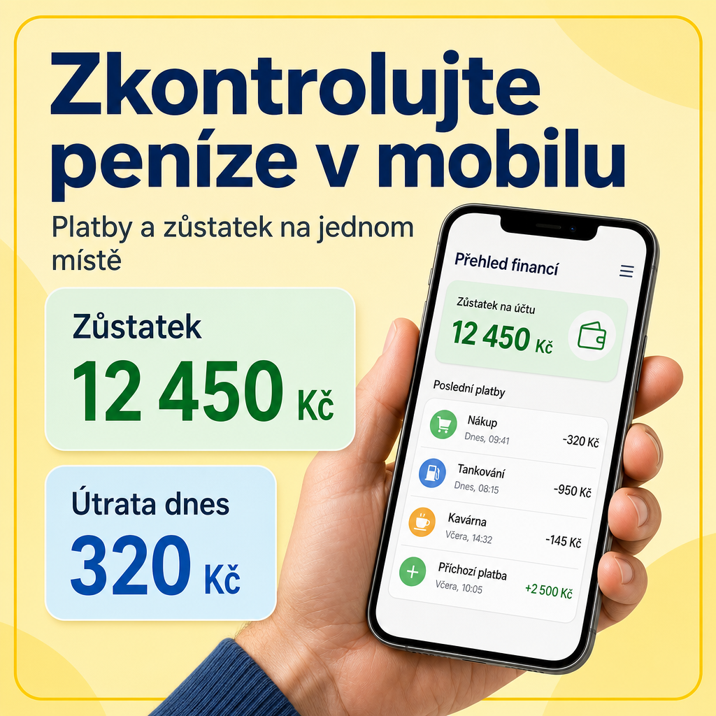 Ruka s mobilem a finance