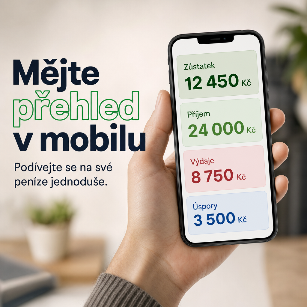 Ruka s mobilem a finance
