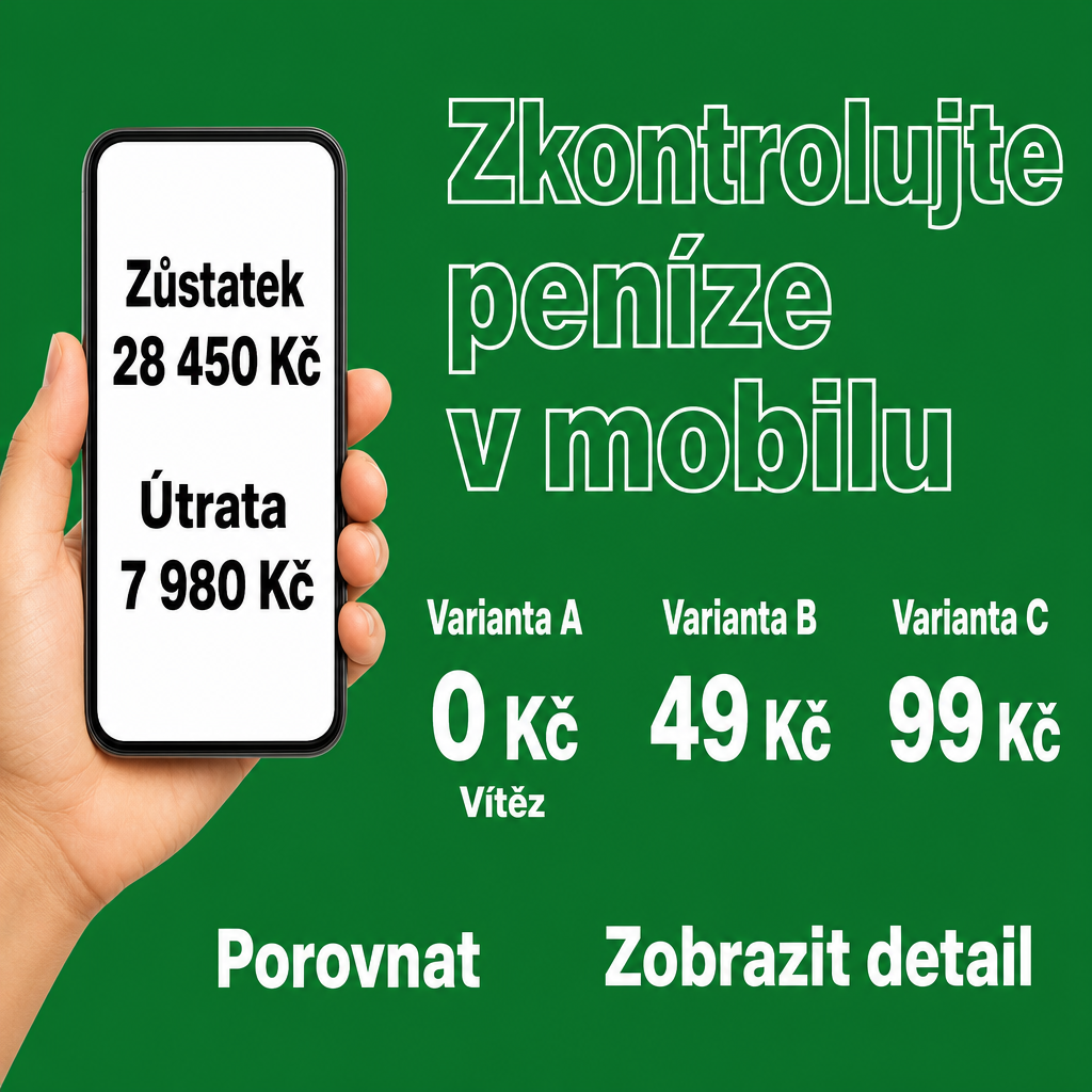 Ruka s mobilem a finance