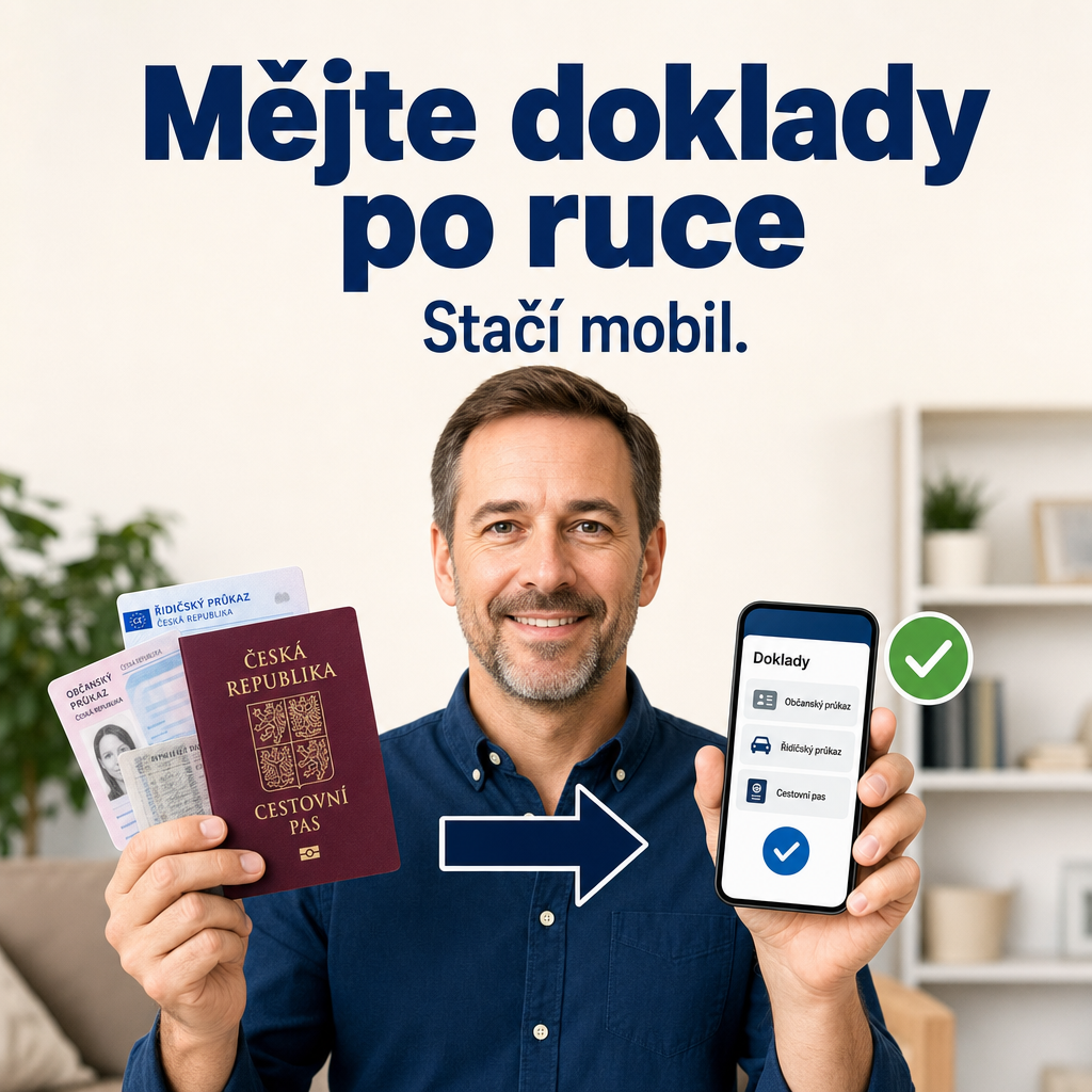 muž s doklady a mobilem