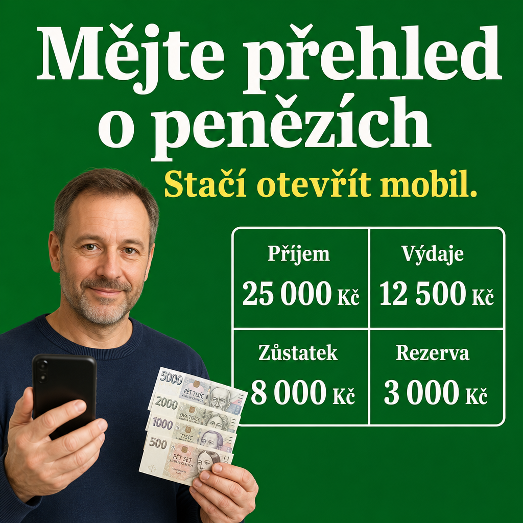 Osoba drží mobil a peníze