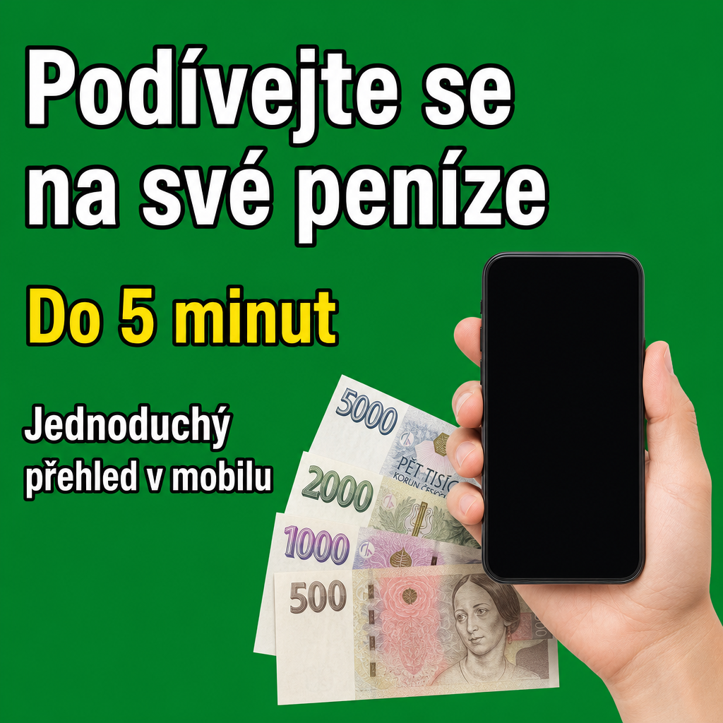 Ruka s mobilem a peníze