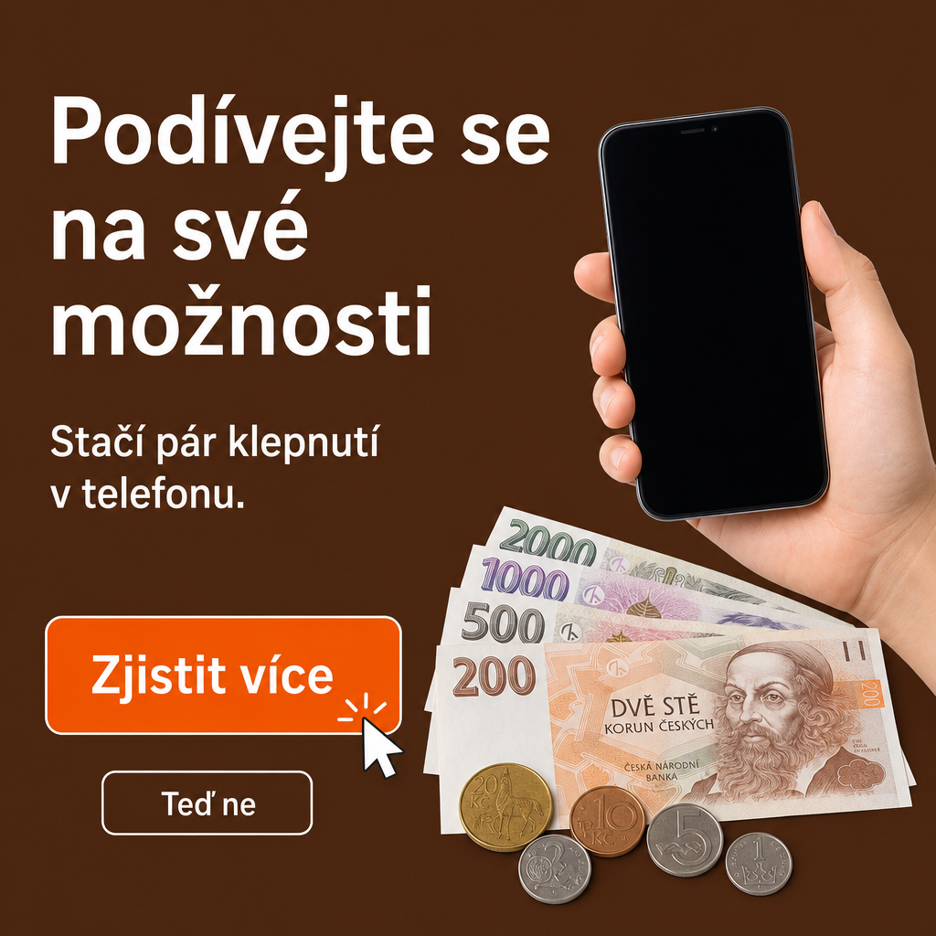 Ruka s mobilem a peníze