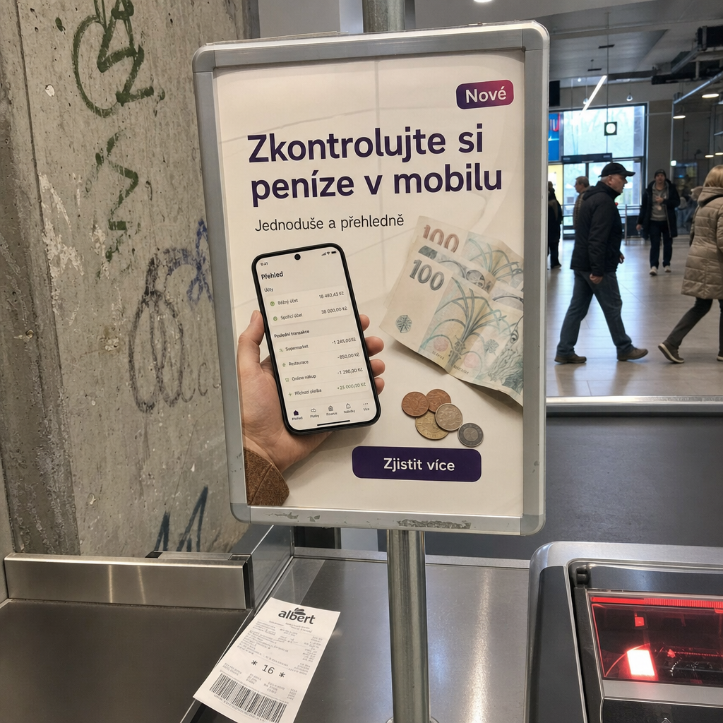 Ruka s mobilem a peníze