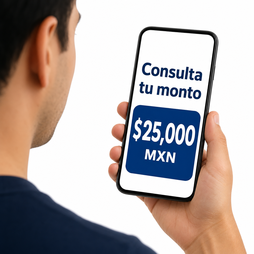 Persona revisando préstamo en el celular