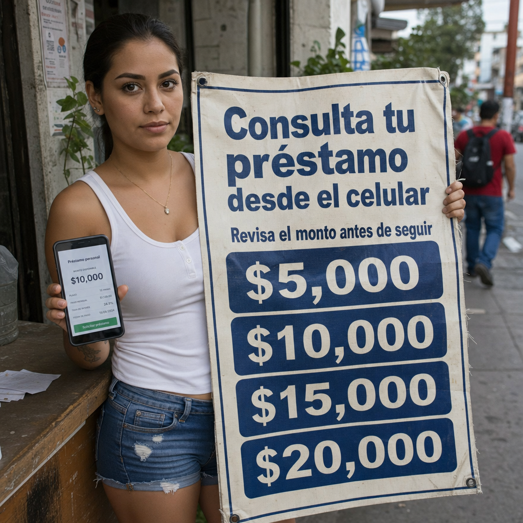 Persona revisando préstamo en el celular