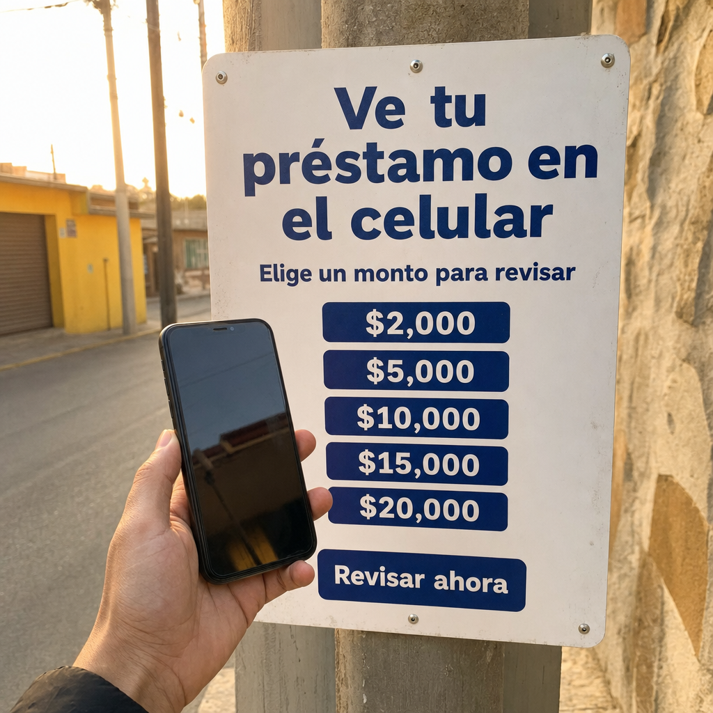 Persona revisando préstamo en el celular