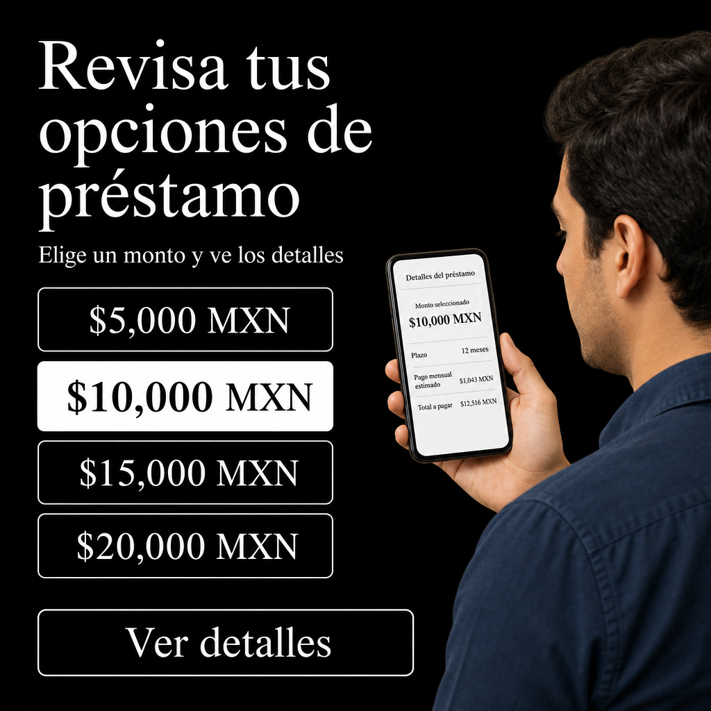 persona revisando préstamo en celular
