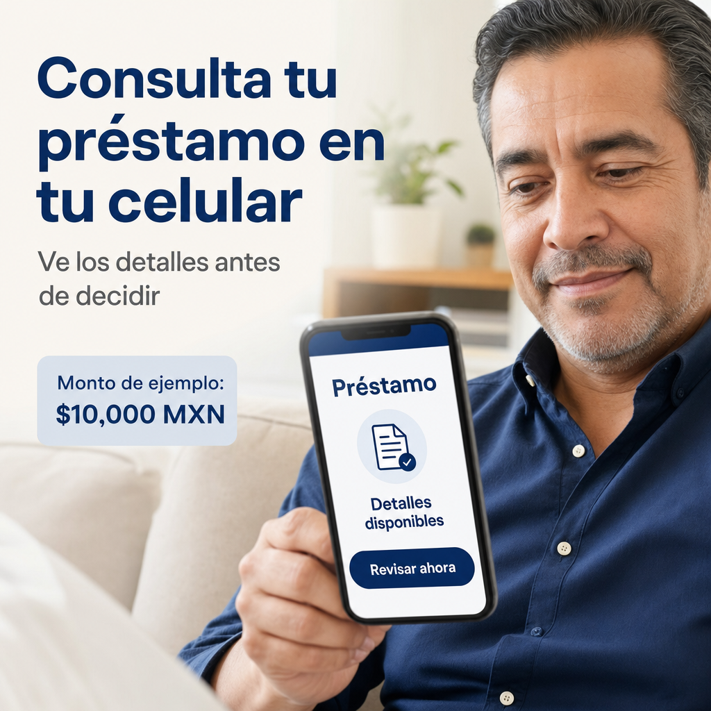 persona revisando préstamo en celular