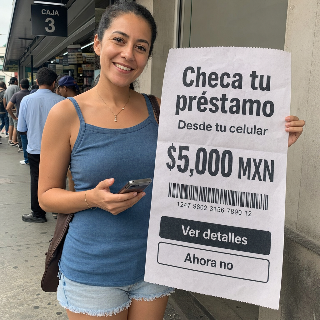 persona revisando préstamo en celular