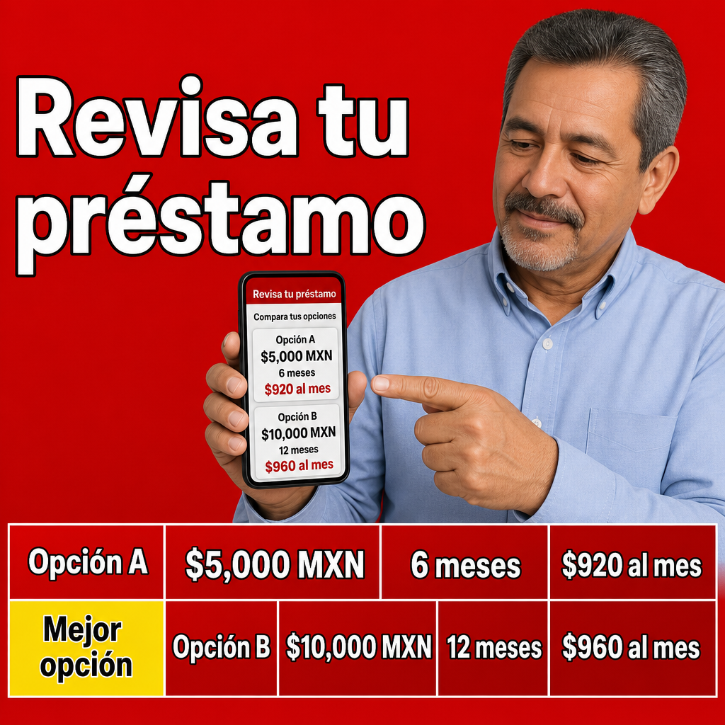persona revisando préstamo en celular