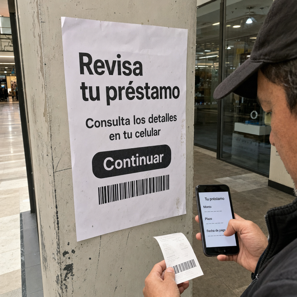 persona revisando préstamo en celular