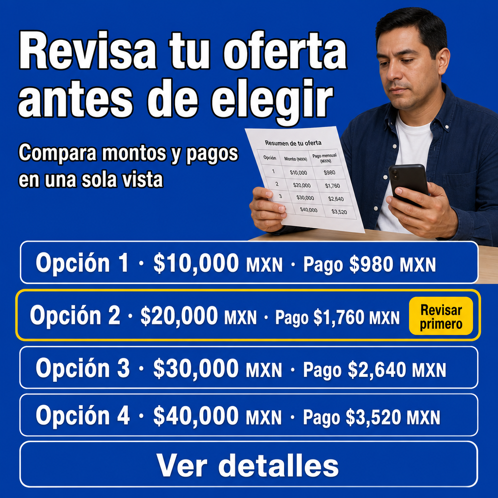 Persona revisando oferta financiera