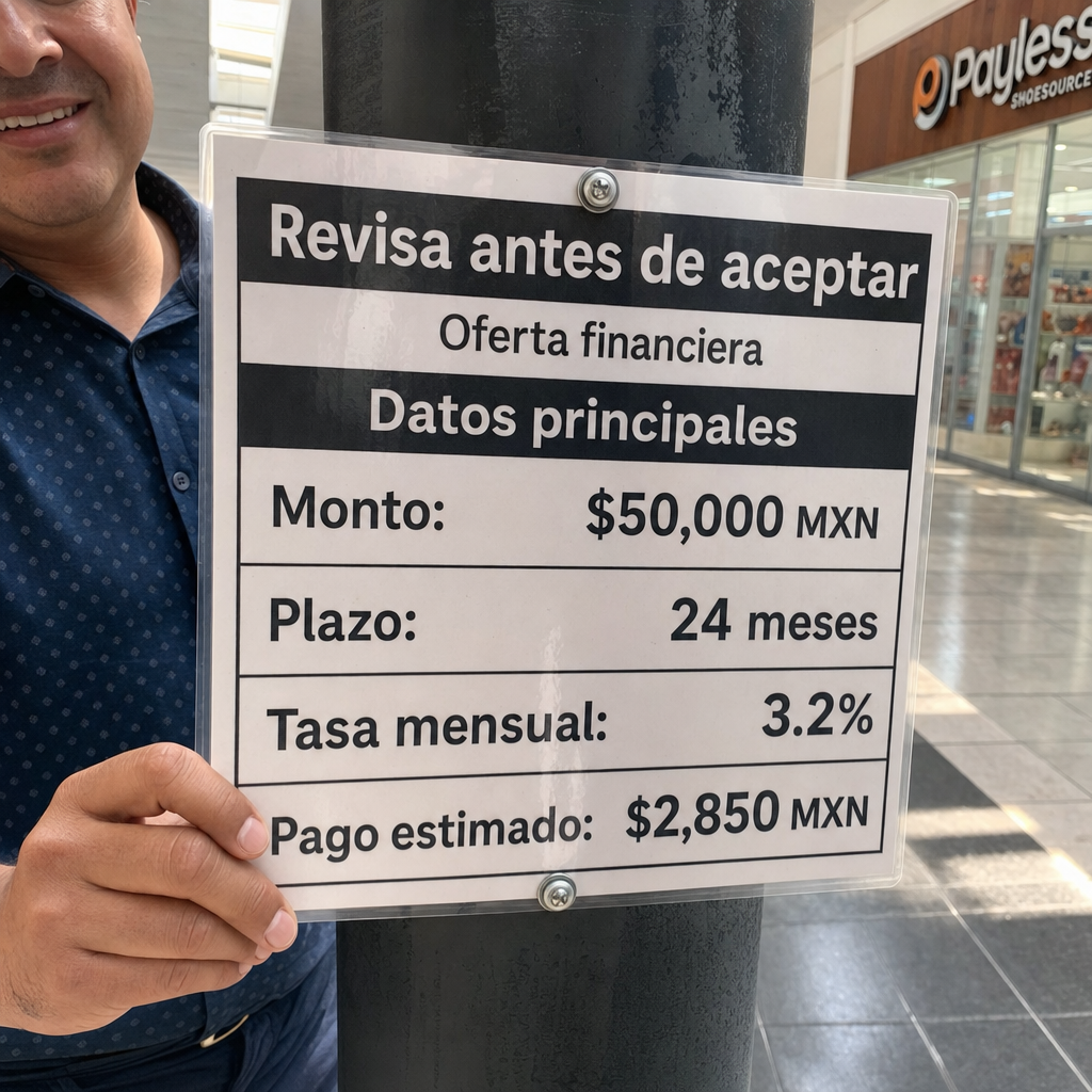 Persona revisando oferta financiera